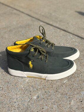 Polo Ralph Lauren Federico Mens 9D Green Canvas Chukka Shoes Old Money Prep 4022
